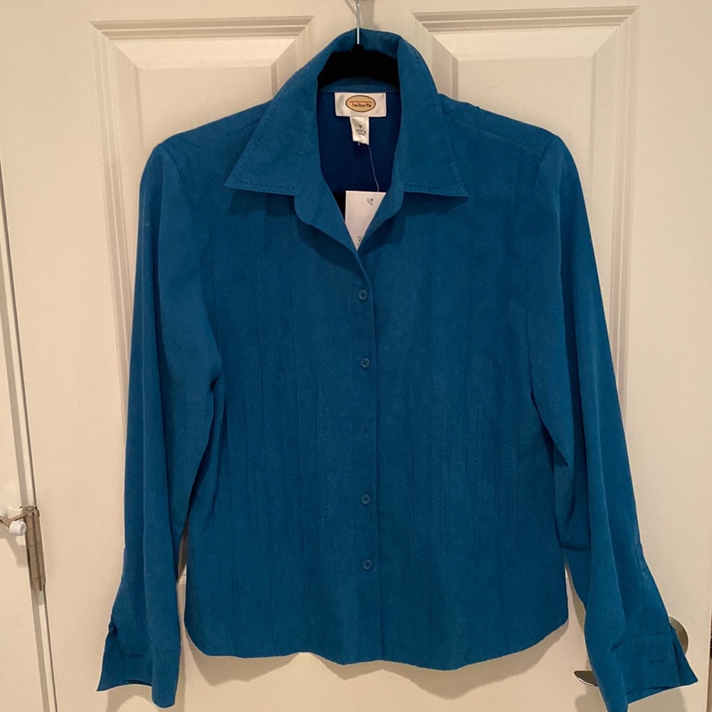 Talbots Moleskin Shirt - Pleated Detail Size S NWT